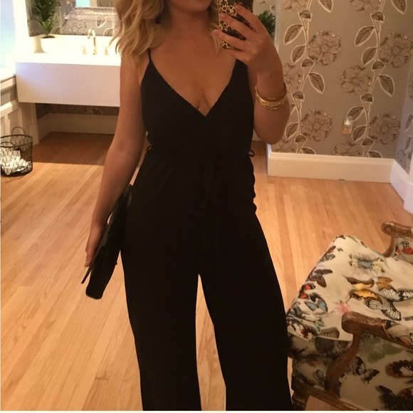 Shop17 from Mendocino Spaghetti Strap Jumpsuit with Elastic Waist & Tie - Picture 3 of 3